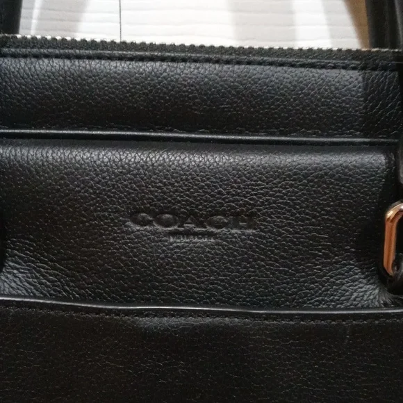 Men's Coach Beckett Slim Brief In Black Smooth Calf Leather